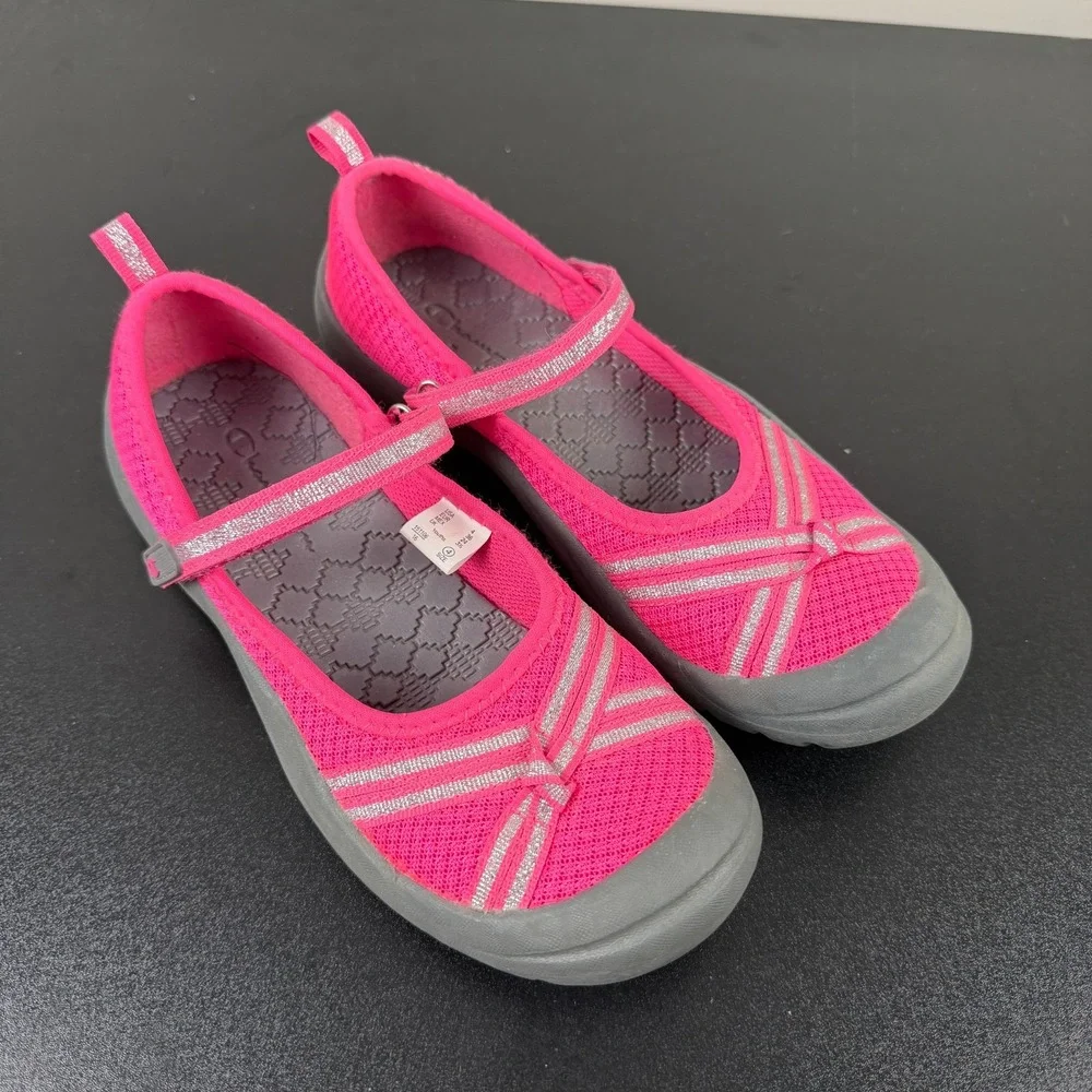 Champion Mary Jane Flats Girls 4 Pink Comfort Athletic Round-Toe School Casual